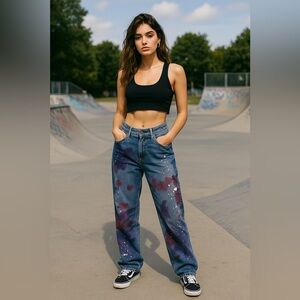 Off-White c/o Virgil Abloh Paint Splatter Denim Jeans – Rare Limited Edition🔥